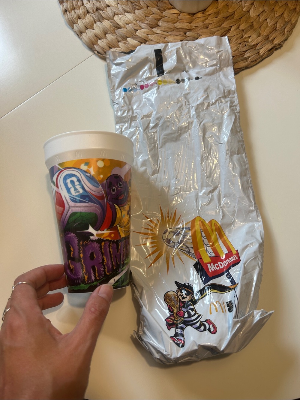 McDonald's Purple and Multicolor Kids FIFA Grimace Cup